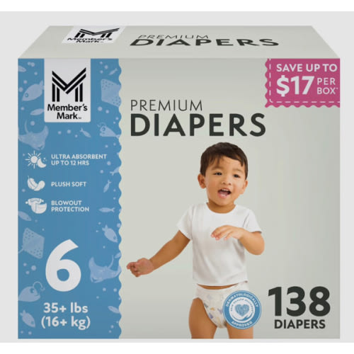 Member's Mark Premium Baby Diapers, Sizes Newborn - 8 - Samsclub.com