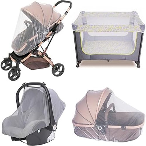 Baby Mosquito Net for Stroller, Perfect Bug Net for Stroller/Bassinets/Cradles/Playards/Pack N Plays and Portable Mini Crib, Durable Baby Insect Netting, White