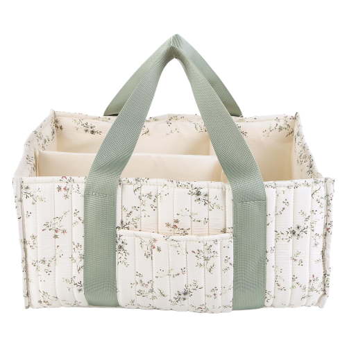 HUISZJ Baby Diaper Caddy Organizer, Large Capacity Diaper Bag with Adjustable Divider, Quilted Nursery Storage Basket for Mon Dad, style 2