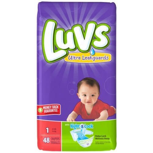 Luvs Stretch with Size 1 Ultra Leakguards Diapers, 48 Count per Pack - 2 per case.