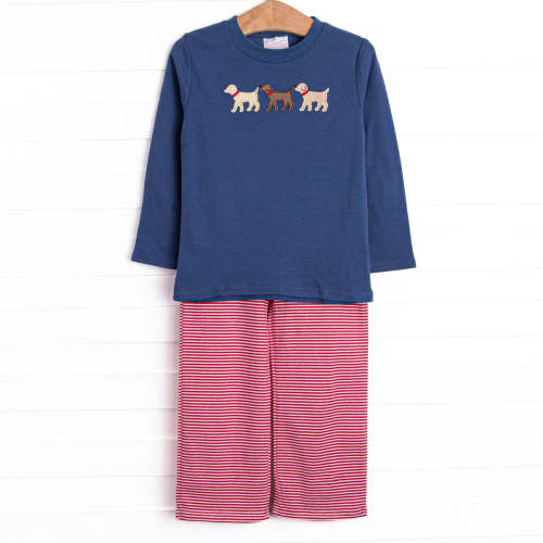 Best in Show Applique Pant Set, Blue – Stitchy Fish