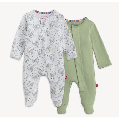 Magnetic 2-Pack Footie Color: Good Night Elephant / Central Park 0-3M