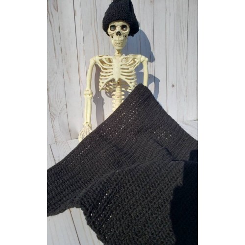 Modern posh goth baby blanket and hat set solid