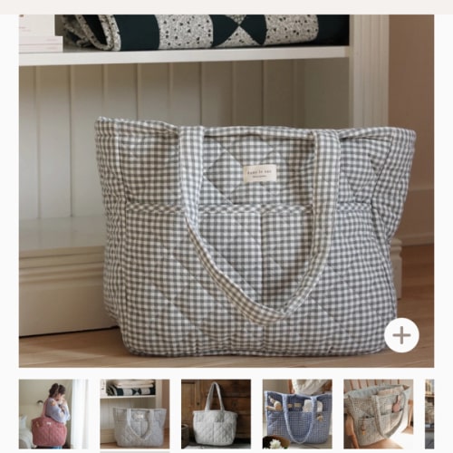 Organic cotton diaper bag - Gingham collection