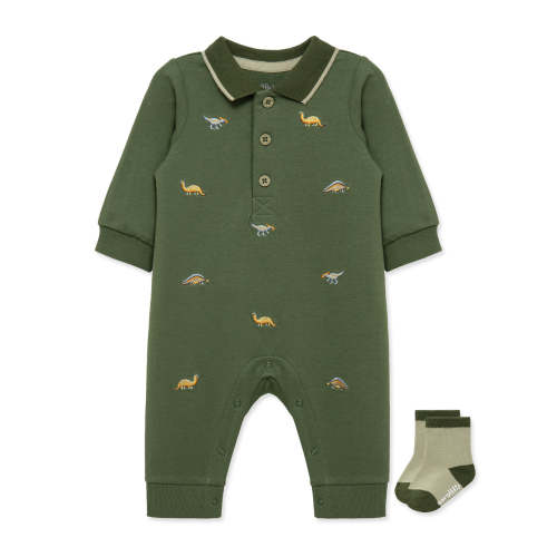 Dinos Coverall & Socks (3M-12M)