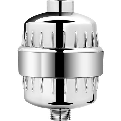 AquaBliss High Output Universal Shower Filter with Replaceable Multi-Stage Filter Cartridge – Transform Itching, Eczema & Acne into Glowing Hair, Nails & Skin Fast - Chrome (SF220)