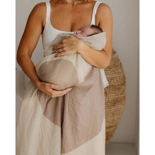 Muslin Swaddle - Chocolate Heart