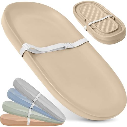 Jool Baby Waterproof Baby Changing Pad - Easy to Clean, Lightweight & Portable - Large Foam Cushion for Comfort (Oatmeal)