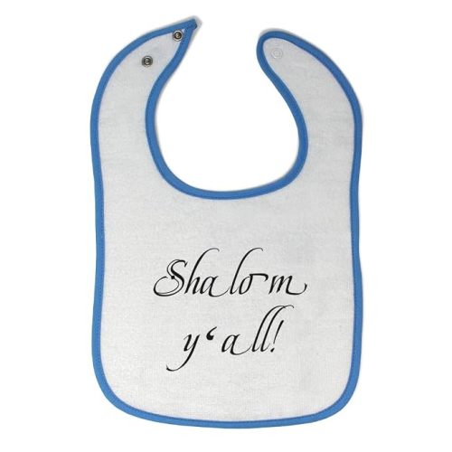 Cute Rascals Toddler & Baby Bibs Burp Cloths Judaism Shalom Style B Jewish Cotton Baby Items for Baby Girl & Boy White Blue Design Only