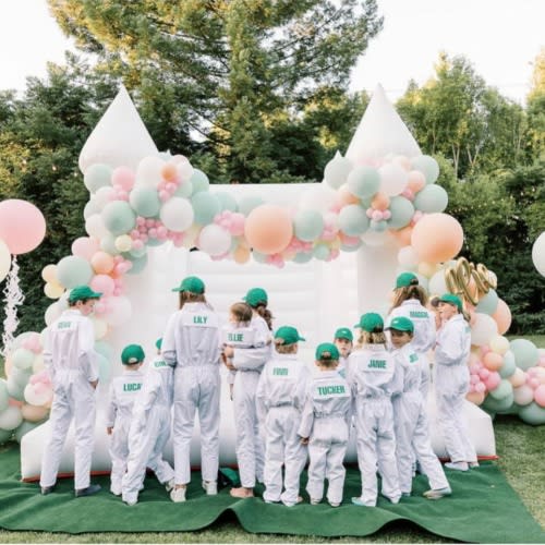 KIDS CADDIE UNIFORM Custom Golf Toddler Child Children Coverall Suit Boiler Caddy Halloween Baby Uniform Bib White Custom Name Birthday