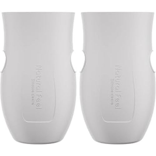 Gulicola Glass Baby Bottle Silicone Sleeves, White, 8 oz - 2pks