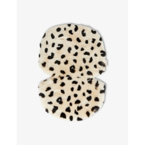 Leopard-print sheepskin pram liner