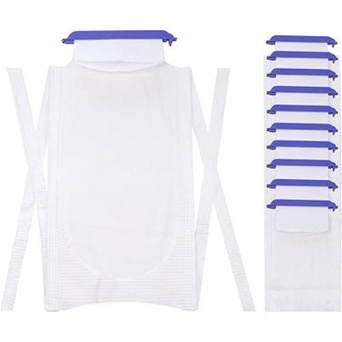 Pallesen Refillable Ice Bags with Clamp Closure – Easy-Filling Hospital Ice Pack with Soft Outer Cover, Leak-Resistant Inner Layer, Ideal for Pain Relief (5, White, Large)