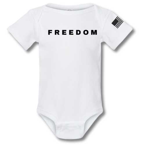 Charlie Kirk Freedom Onesie, Body Suit, Turning Point, Free Speech, 2nd Amendment, Flag Tee/Portion of Proceeds Donated to Turning Point USA