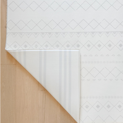 Padded Play Mat - Moroccan Grey & Blue Stripes