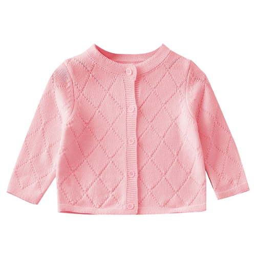 Actgleam Newborn Girls Cardigan Sweater Long Sleeve Button up Knit Tops,Light Red,9-12Months