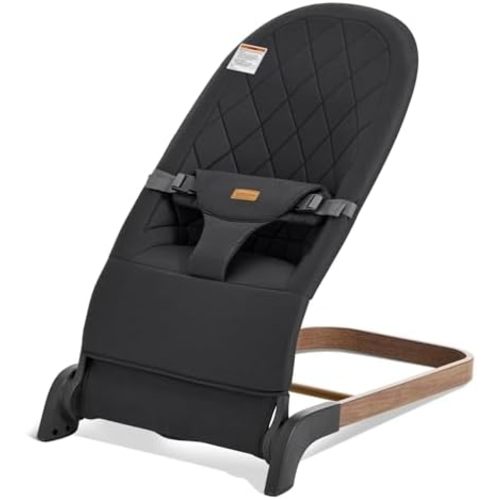 Foldable Baby Bouncer Seat, 3 Heights, Soft Cotton (Charcoal Gray)