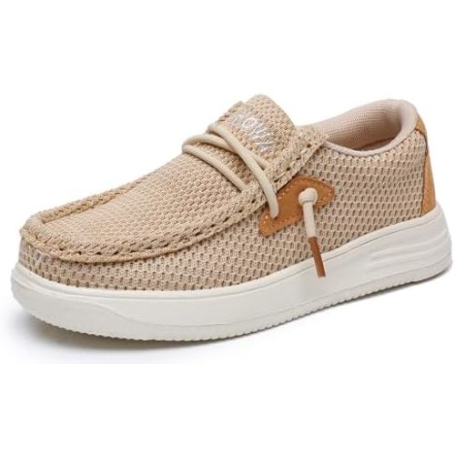 Apakowa Kids Boys Girls Loafers Slip-On Casual Walking Boat Dress Shoes