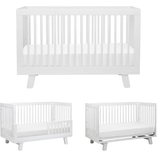 Babyletto Hudson 3-in-1 Convertible Baby Crib with Toddler Bed & Daybed Conversion - Easy to Assemble - GREENGUARD Gold Certified w/ 4 Adjustable Mattress Heights - White