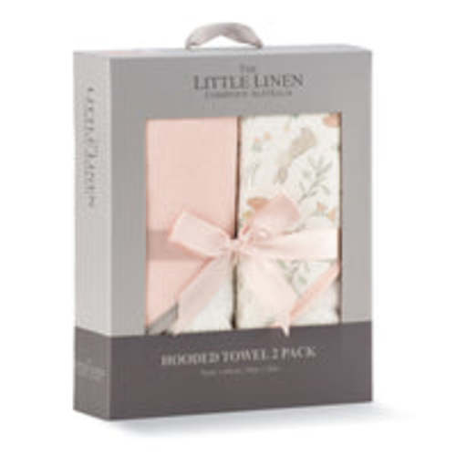 Little Linen Hooded Towel 2pk Harvest Bunny