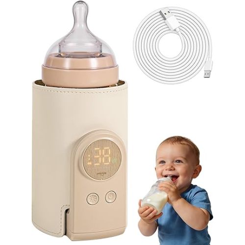 Umimile Portable Bottle Warmer for Travel – Heats The Bottle Directly—No Pouring, Fast Heating Baby Bottle Warmer on The Go, 6 Temp Settings & Auto Keep-Warm,Fits 2.5-3.3in Bottles (6000mah)