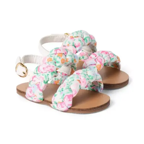 Baby White Ditsy Floral Baby Ditsy Floral Braided Sandal by Janie and Jack