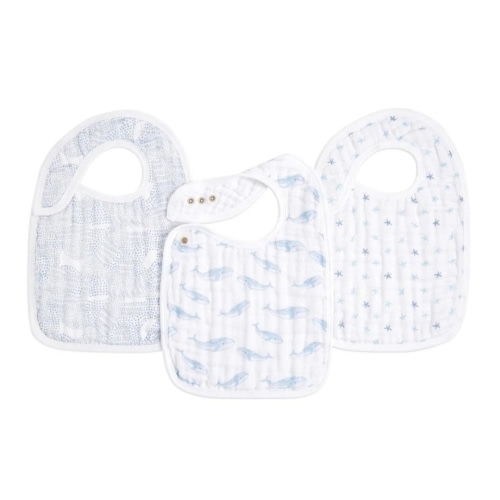 organic cotton snap bibs 3 pack oceanic | aden + anais