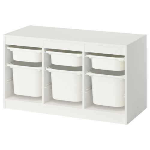 TROFAST Storage combination with boxes - white/white 99x44x56 cm (39x17 3/8x22 ")