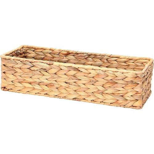 Household Essentials Water Hyacinth Rectangular Storage Basket, Natural
