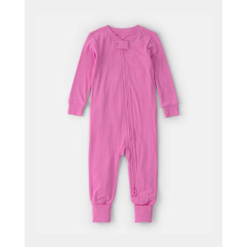 Baby Girl PurelySoft Snug Fit 1-Piece Pajama - Pink | Carter's