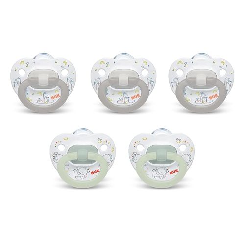 NUK Comfy Orthodontic Pacifiers for 0-6 Months – BPA-Free, 5-Pack, Soft & Durable Design for Baby Comfort