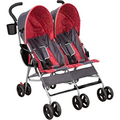 Delta Children LX Side by Side Stroller - with Recline, Storage & Compact Fold, Grey