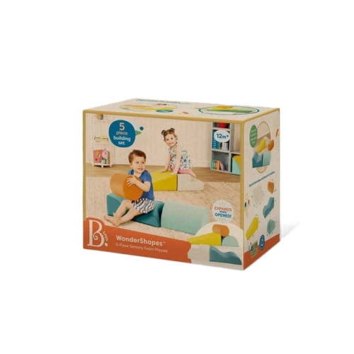 B. toys Foam Building Shapes for Indoor Play Soft Play Equipment - 5pc