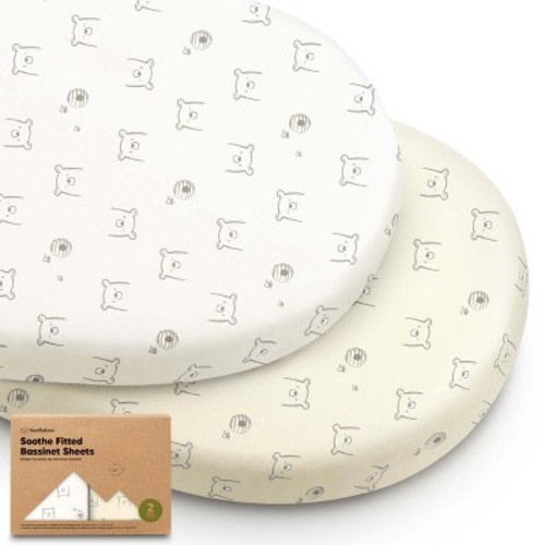 KeaBabies Organic Bassinet Sheet for Baby Girls, Boys, 2-Pack Soothe Bassinet Fitted Sheets, Bedside Bassinet Mattress Sheet