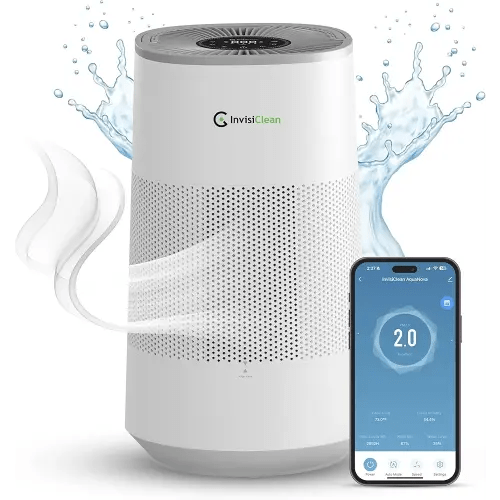 Air Purifier and Humidifier Combo All in One for Bedroom - Quiet 2 in 1 Smart Air Humidifier and Purifier for Home - Use Year-round for up to 1100 sq ft - InvisiClean AquaNova