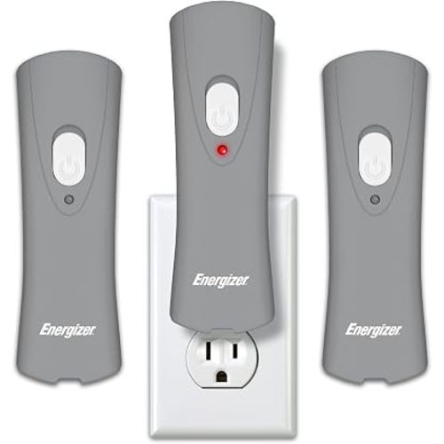 Energizer Auto-On LED Flashlights Rechargeable (3-Pack) for Home Power Failure, Plug in LED Flashlight for Power Outage, Night Light, Hurricane Preparedness