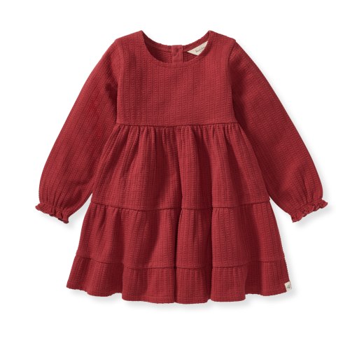 Dotted Rib Organic Cotton Dress - Brick Red – Burt's Bees Baby