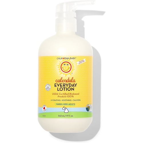 California Baby Calendula Lotion | 100% Plant-Based | Very Soothing Baby Lotion for Sensitive Skin | Lavender Kids Lotion | Allergy Friendly | Organic Calendula + Aloe Vera | 562 mL / 19 fl. oz.