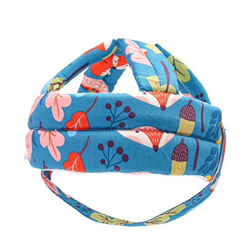 Baby Fall Protector Helmet for Crawling & Walking Toddlers – Adjustable, Breathable Baby Safety Helmet with Soft Cushion Head Guard for Boys & Girls (6-20 Months, 15.8"-20.5" Head) – Blue Fox