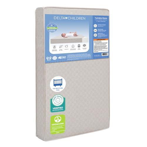 Delta Children Twinkle Stars 4" Mini Crib Mattress,Firm, Royal Blue