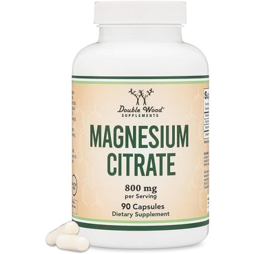 Magnesium Citrate 800mg, 90 Capsules, Digestion & Constipation Support, Vegan Safe, Non-GMO, Double Wood Supplements