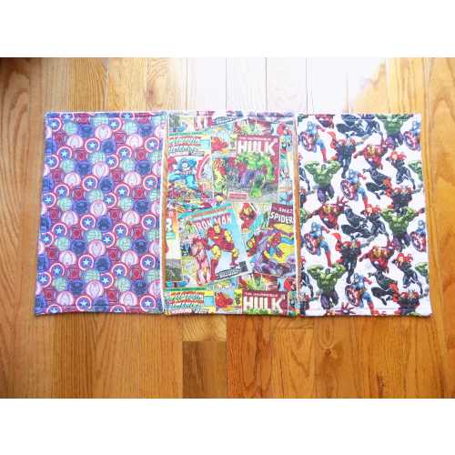 Set of 3 Superhero Burp Cloths - Baby Shower