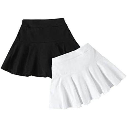 Neutocd Toddler Little Kid Baby Girl Skorts Skirt for Dance Birthday in Solid Mini 100% Polyester