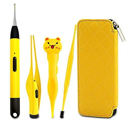 fenze Baby nose pliers with lights, rechargeable, used for cleaning ears, nose, navel, dirt, and baby mucus (4 pieces)