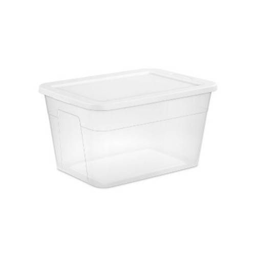 56qt Clear Storage Box With Lid White - Room Essentials™