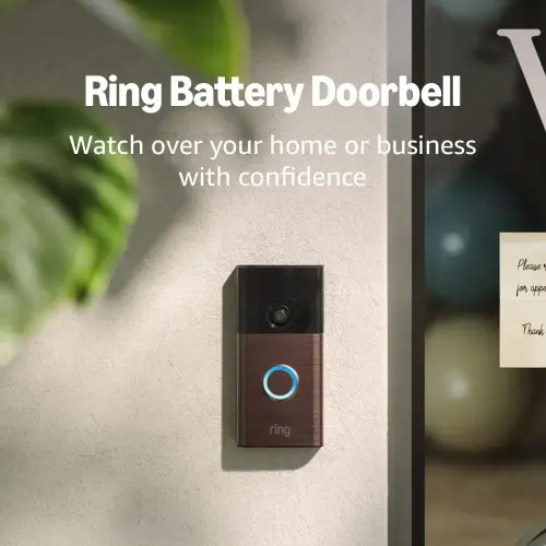 Ring Battery Doorbell | Home or business security with Head-to-Toe Video, Live View with Two-Way Talk, and Motion Detection & Alerts (newest model) | 2-pack | Venetian Bronze