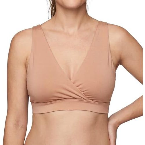 Nyssa FourthWear Bralette de maternidad y lactancia posparto, brasier con bolsillos para terapia de hielo y calor, compromiso y bombeo