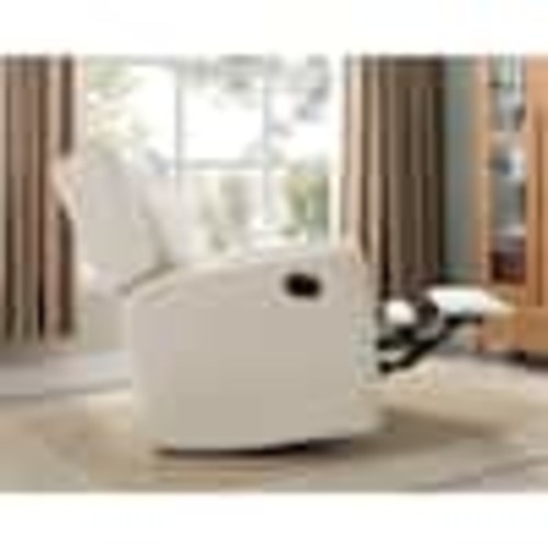 HOMESTOCK Cream Microfiber Swivel Glider Recliner Rocker, Nursery Glider Recliner Nursery Chair 40377HDC