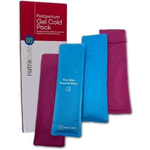 NatraCure Postpartum Ice Packs: 2 Reusable Perineal Cooling Pads - After Labor & Delivery Essentials, C-Section Ice Packs, A Maternity Hospital Bag Must Have