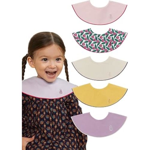 Konny Baby Bib 3/5/7-Pack Set, 360 ​​° Rotate, Soft and Absorbent Drooling for Toddler Boys Girls Baby Essentials